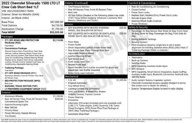 2022 Chevrolet Silverado Ltd - $27,639
