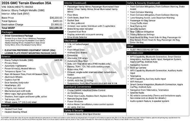 2026 GMC Terrain - $27,677