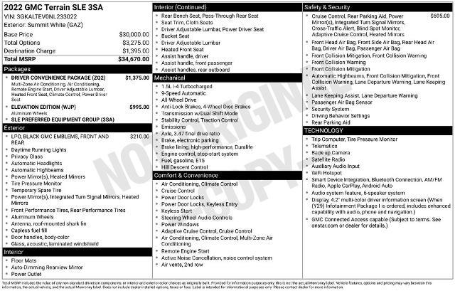 2022 GMC Terrain SLE — photo 1 of 1