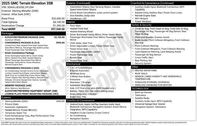 2025 GMC Terrain - $26,950