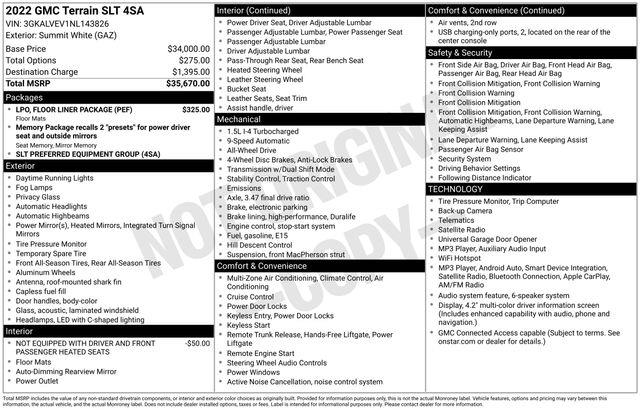 2022 GMC Terrain - $19,774