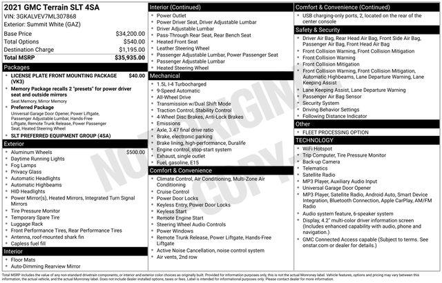 2021 GMC Terrain SLT — photo 1 of 1