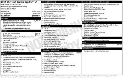 2014 Chevrolet Captiva Sport LT 4DR SUV