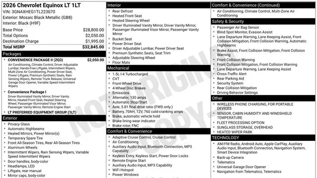 2026 Chevrolet Equinox LT