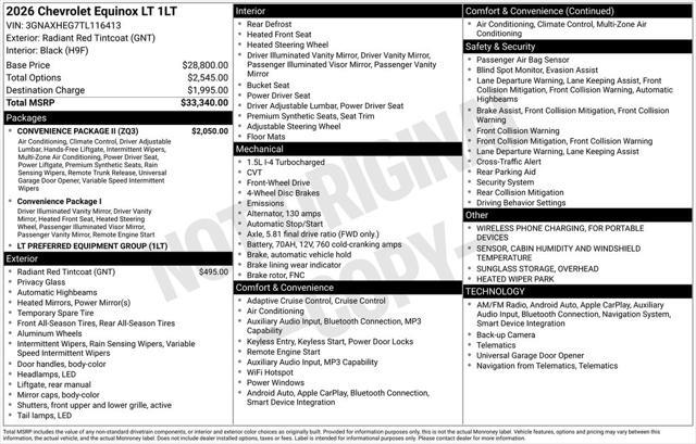 2026 Chevrolet Equinox - $25,961