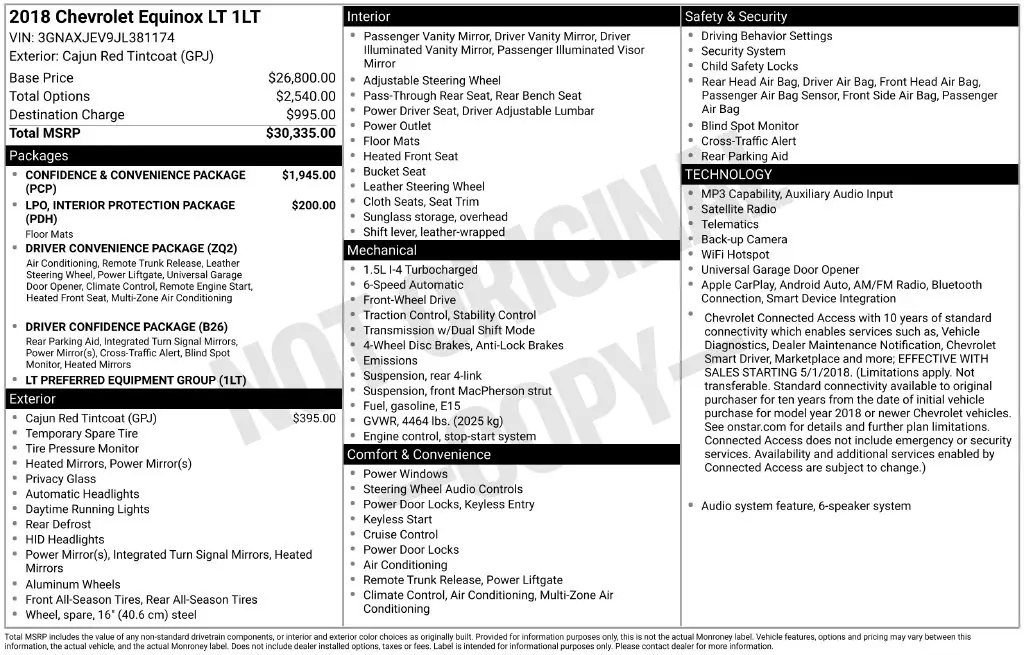 2018 Chevrolet Equinox - $8,900