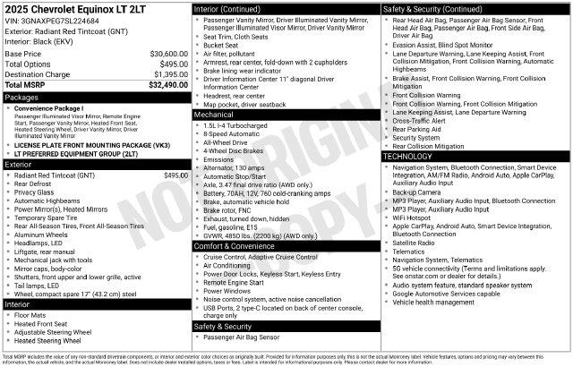 2025 Chevrolet Equinox - $25,450