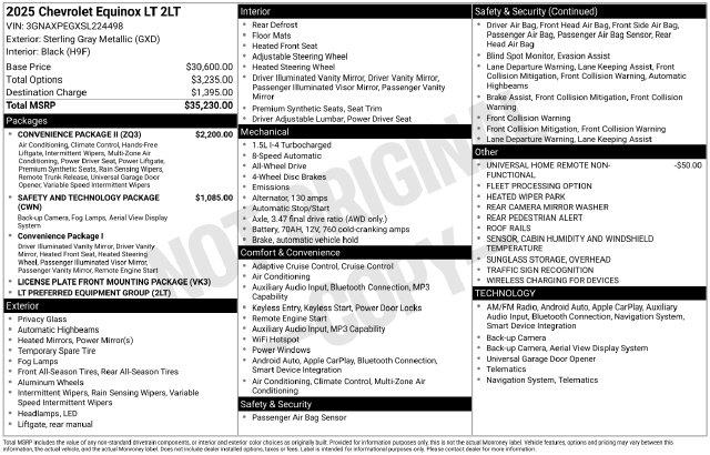 2025 Chevrolet Equinox - $24,724