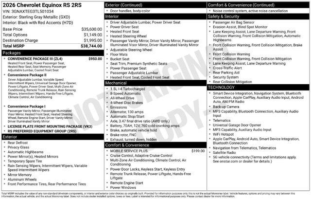 2026 Chevrolet Equinox - $35,827