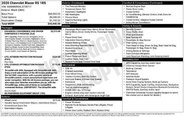 2020 Chevrolet Blazer - $21,899