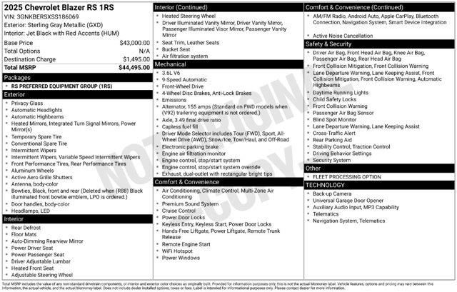 2025 Chevrolet Blazer - $32,326