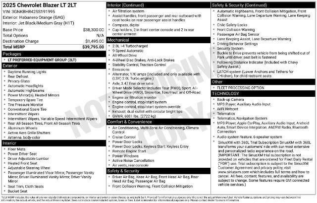 2025 Chevrolet Blazer - $25,296