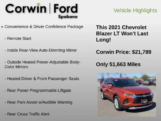 2021 Chevrolet Blazer - $21,789