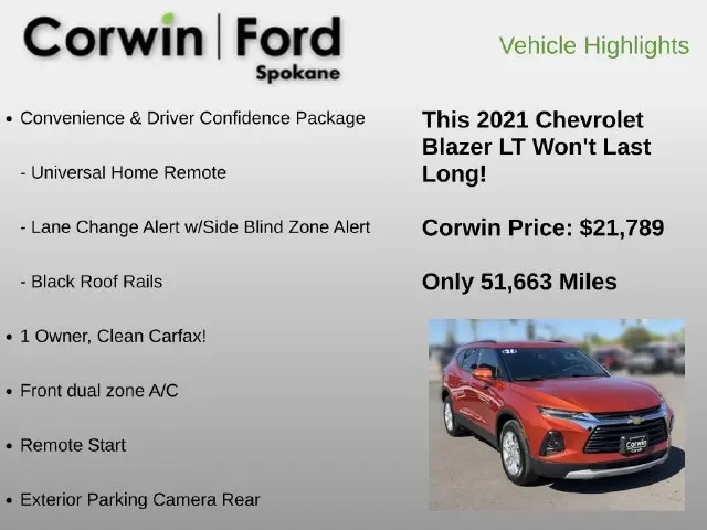2021 Chevrolet Blazer - $21,789