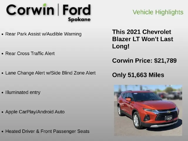 2021 Chevrolet Blazer - $21,789