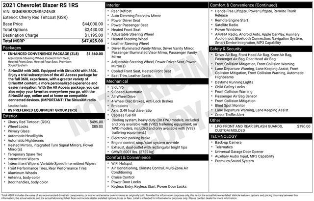 2021 Chevrolet Blazer - $20,599
