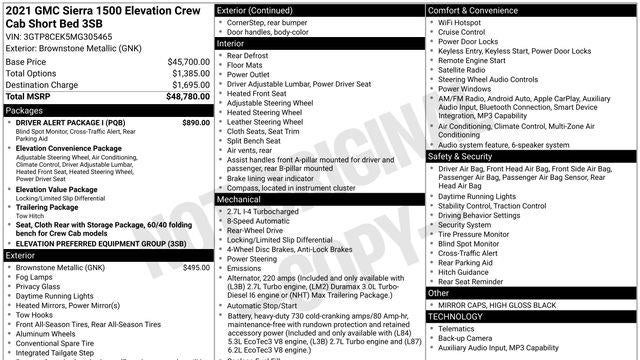 2021 GMC Sierra 1500 Elevation