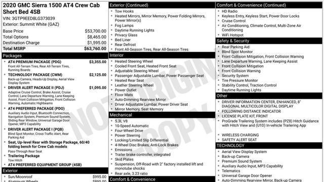 2020 GMC Sierra 1500 AT4