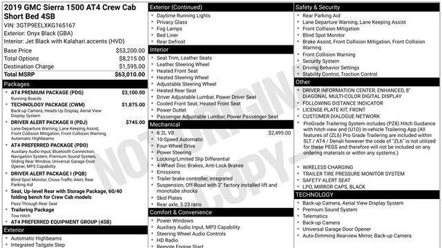 2019 GMC Sierra 1500 AT4