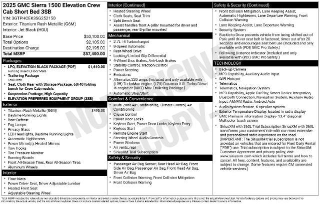 2025 GMC Sierra - $42,900