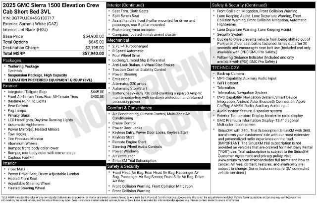 2025 GMC Sierra - $39,772