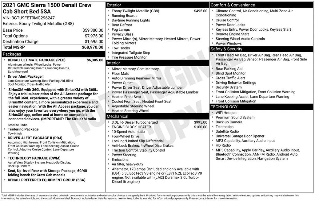 2021 GMC Sierra - $35,000