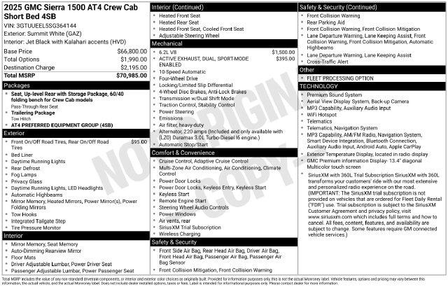 2025 GMC Sierra - $51,479