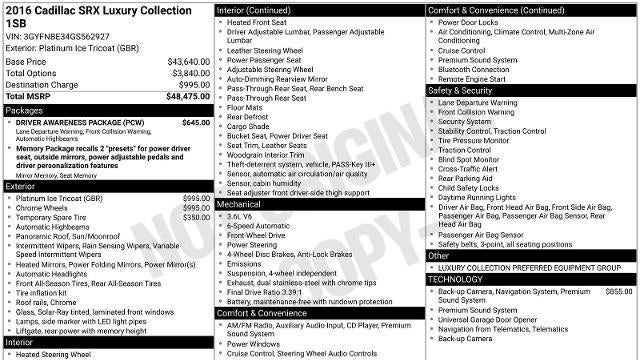 2016 Cadillac SRX Luxury Collection