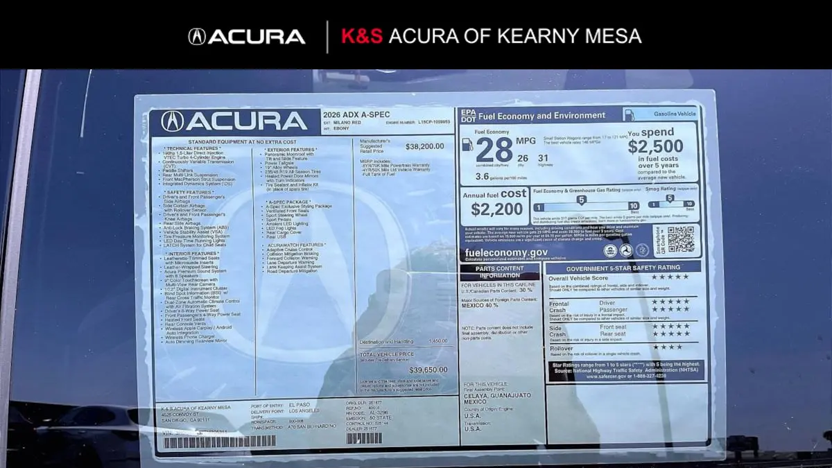 2026 Acura ADX w/A-SPEC