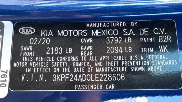2020 Kia Forte LXS