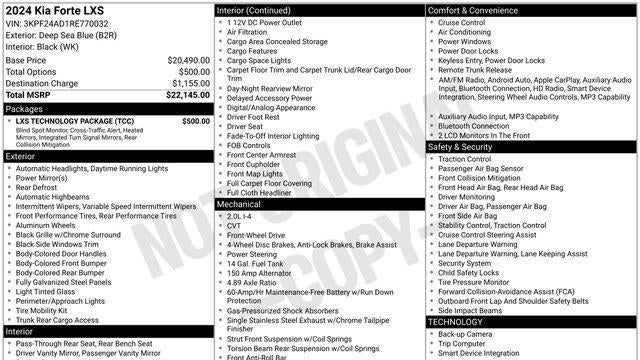 2024 Kia Forte LXS