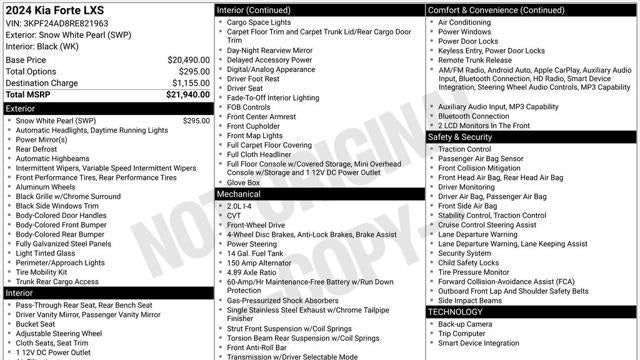 2024 Kia Forte LXS