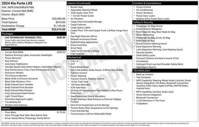 2024 Kia Forte - $16,900
