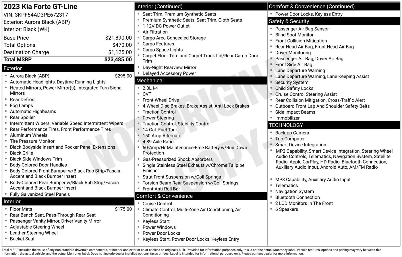 2023 Kia Forte - $19,811