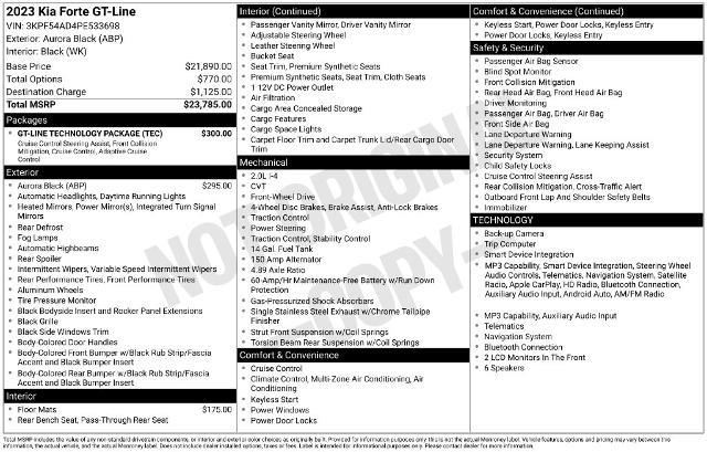 2023 Kia Forte - $18,827