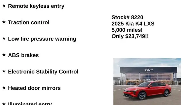 2025 Kia K4 LXS