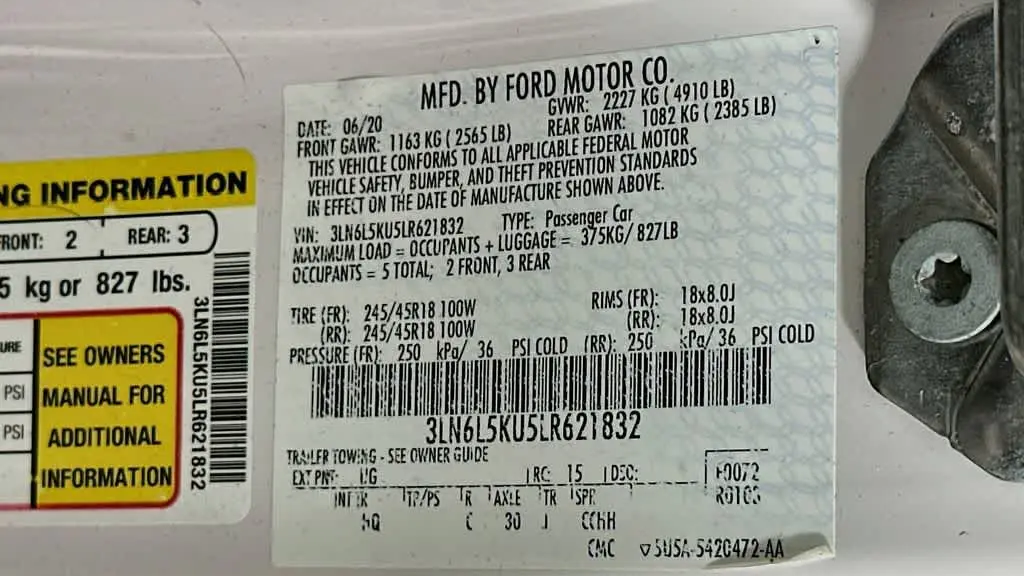 2020 Lincoln MKZ Hybrid Standard