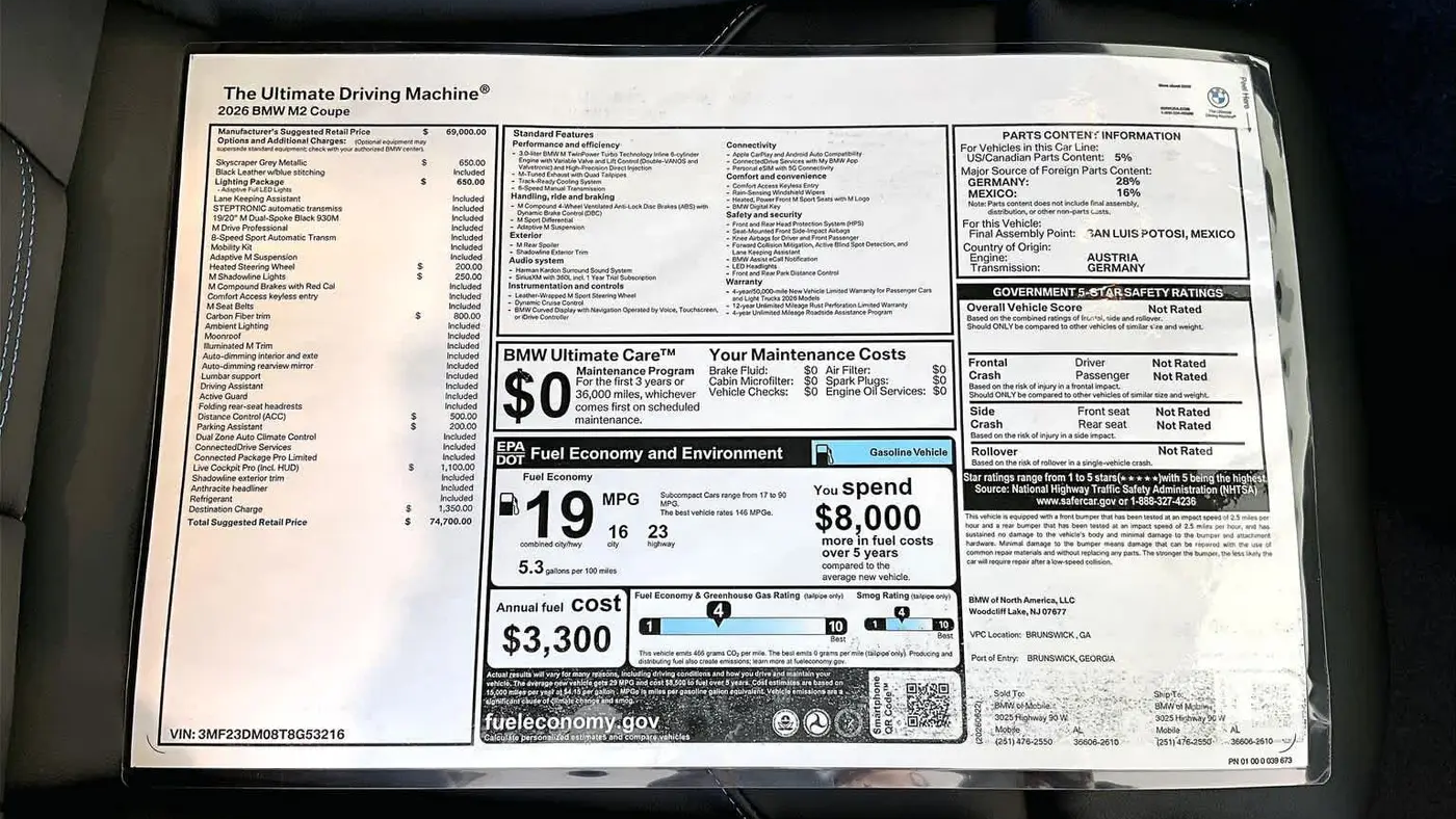 2026 BMW M2 Base