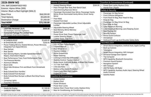 2026 BMW M - $69,500