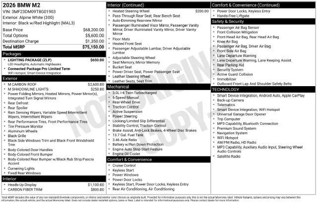 2026 BMW M - $68,765