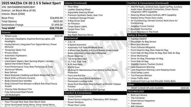 2025 Mazda CX-30 2.5 S Select Sport