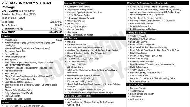 2023 Mazda CX-30 2.5 S Select