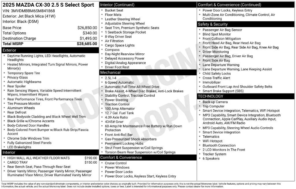 2025 MAZDA CX-3 - $24,901