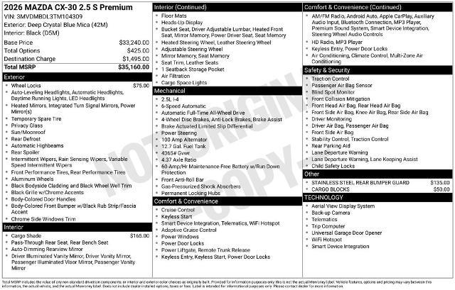 2026 MAZDA CX-3 - $30,500