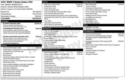 Photo of a 2021 BMW 3 Series 330I 4DR Sedan for sale