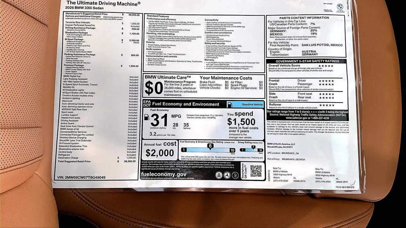 2026 BMW 3 Series 330i