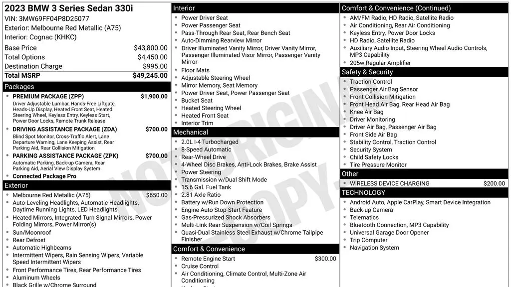2023 BMW 3 Series 330i