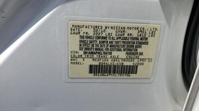 2012 Nissan Sentra 2.0 SL