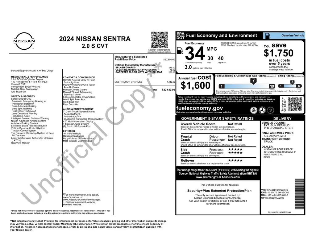 2024 Nissan Sentra - $17,998