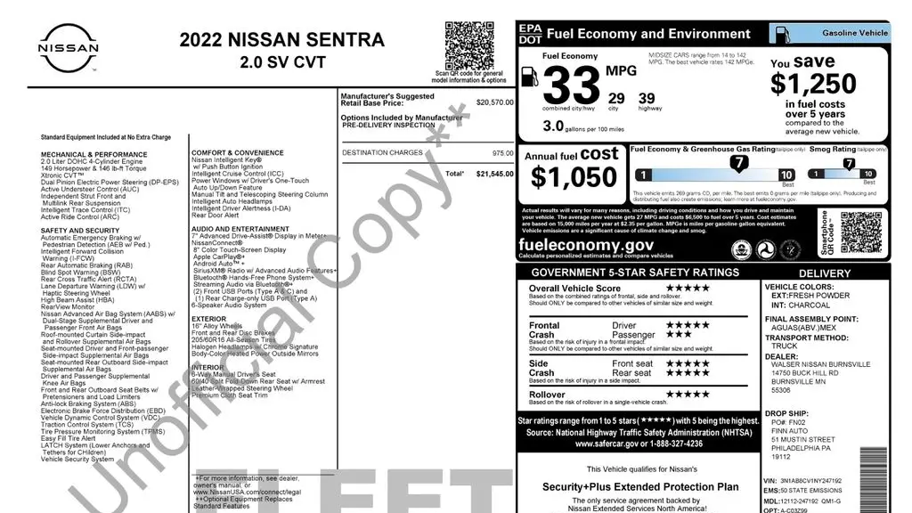 2022 Nissan Sentra SV